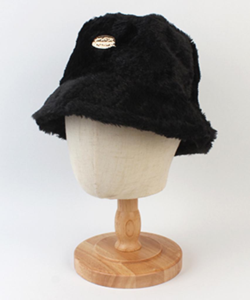 Yunibeosyeolkemiseuteuli Bubble Fur Black Bucket Hat