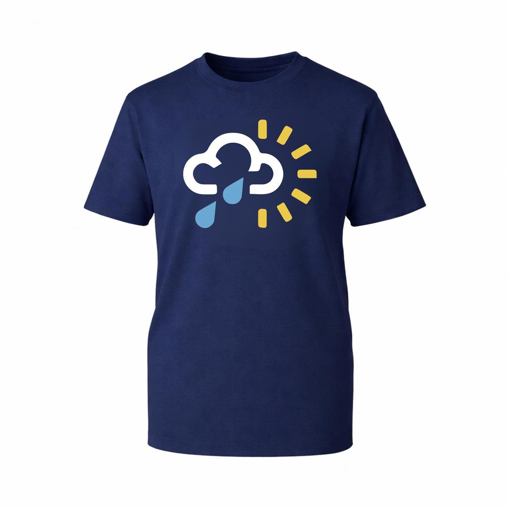 Retro Weather Forecast Pattern Tshirt Meteorologist Minimalist Style Rain Clouds And Sun Suitable For Both Unisex And Unisex