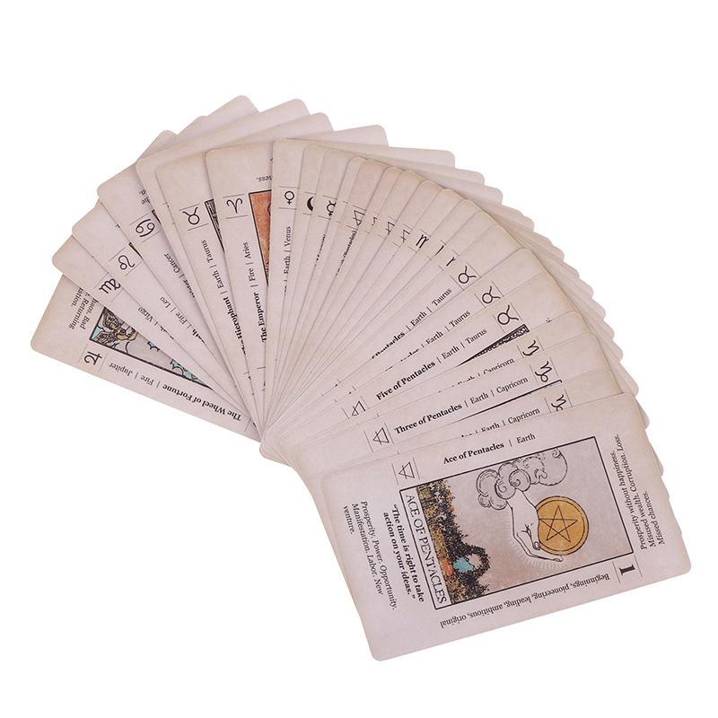 Tarot Card With Meaning On Them Beginner Tarot Keyword Antiqued Tarot Deck Learn Tarot In English 78 Cards Reversed