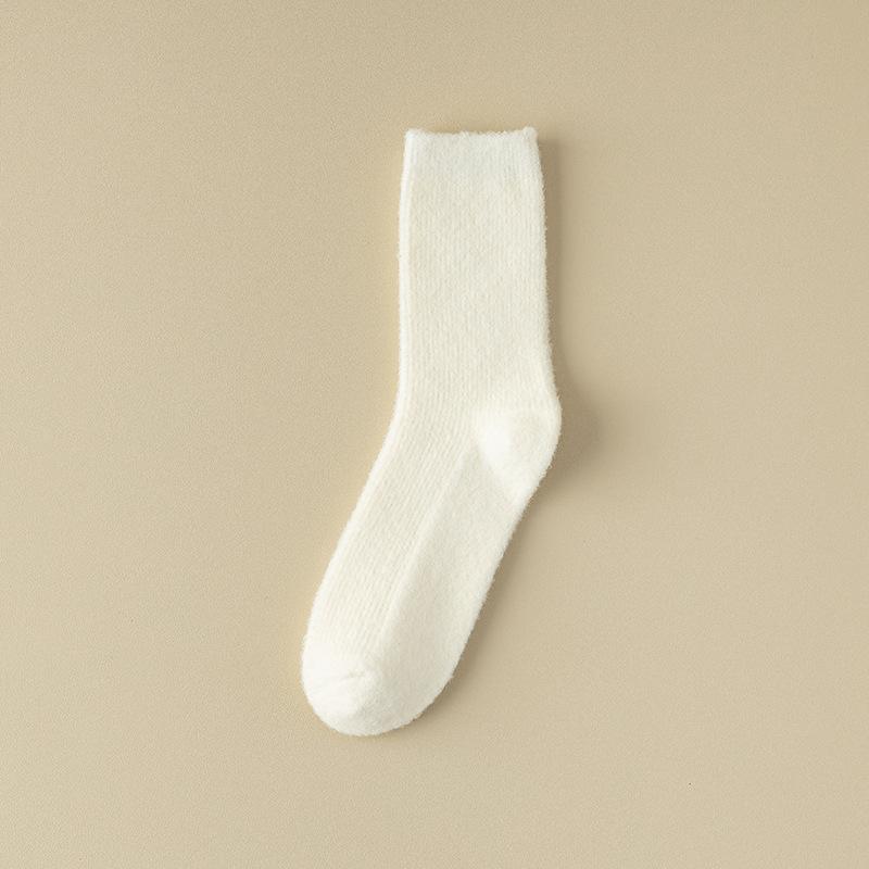 Female Autumn and Winter Thickened Warm Coral Velvet Towel Floor Sleeping Long Tube Socks