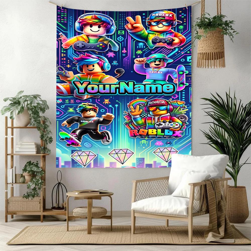 Roblox Custom Your Name Wall Decor Tapestry Art For Pet Memorial Birthdaywedding Party Backdrop Family Gift