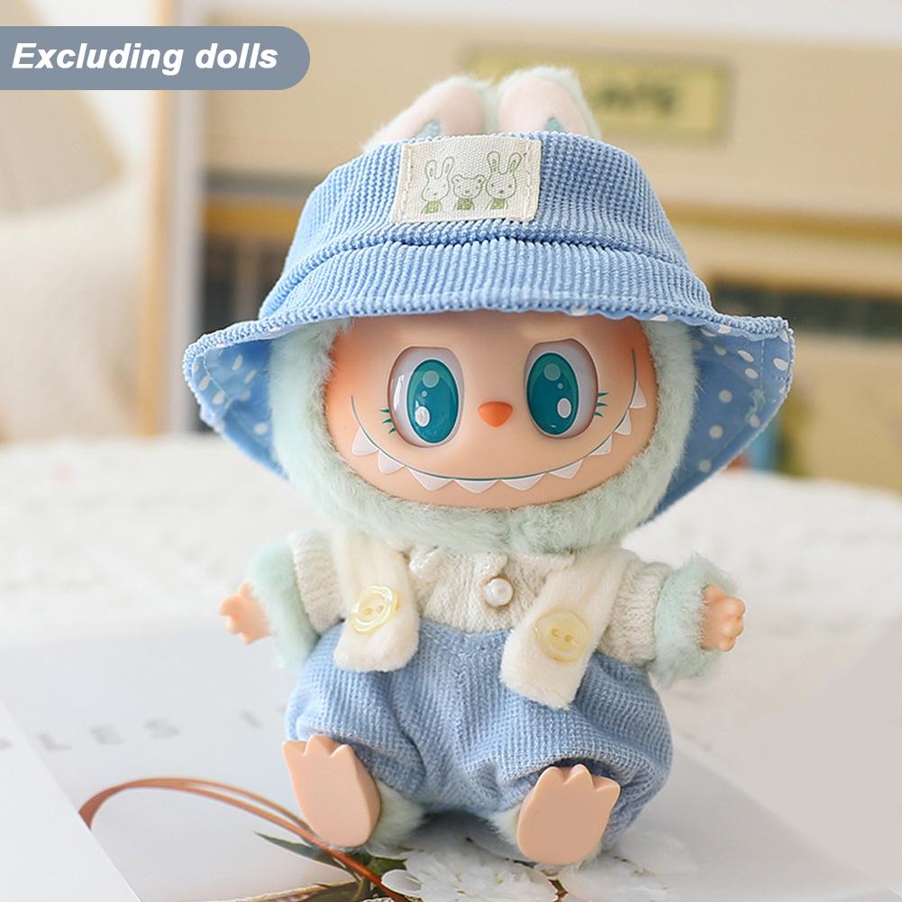 

Для 17 см куклы Лабубу одежда модная одежда комбинезоны кукольная одежда цветное соответствие шляпа куклы аксессуары милые украшения 08