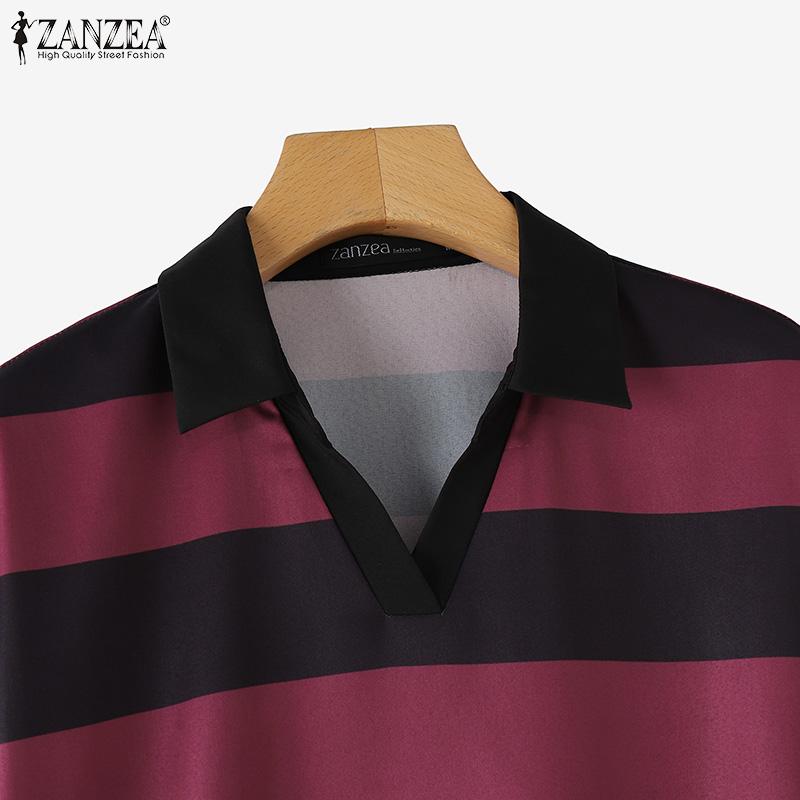 ZANZEA Dámská letní tílka bez rukávů s klopou a pruhy