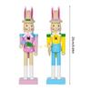 KX4B Multifunctional Wooden Rabbit Statue for Tabletop Mantels Shelf Living Room and Easter Party Decoration