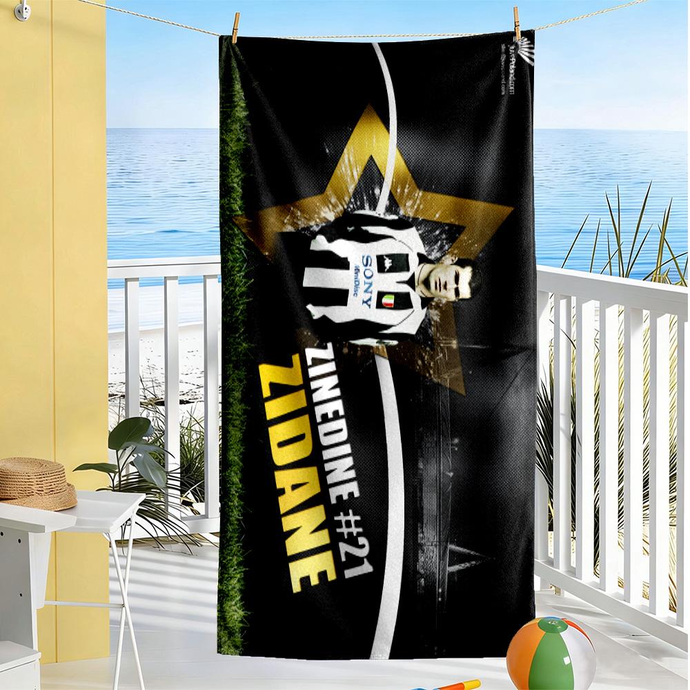 Soccer Player Action Beach Towel Quick-Dry Soft Microfiber Comfortable Lightweight