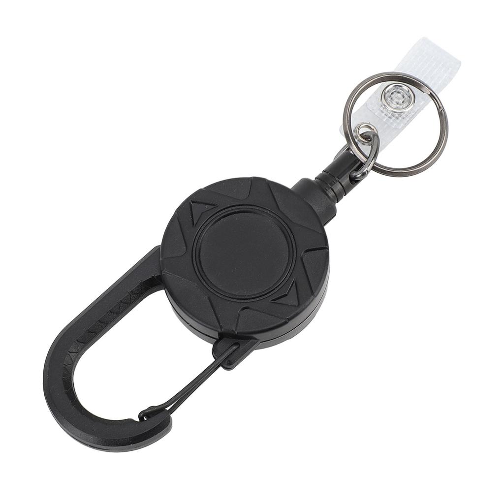 Retractable Keychain Stainless Steel Wire and ABS Magnetic Good Load Bearing 1mm Thick Multitool Buckle Badge Holder