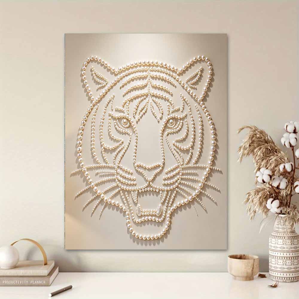 5D DIY Pearl Diamond Painting Kit Majestic Tiger Full Drill Embroidery Mosaic Art Home Wall Decor Gift