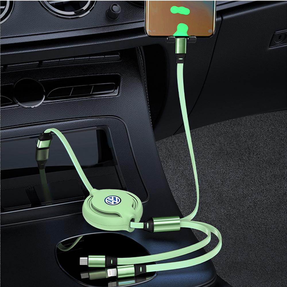 Multifunctional Fast-charging Charging Cable USB Data Cable Valve Cap For VW MK6 Golf 6 GTI Touareg Jetta GTD Tiguan Passat Polo Sx5