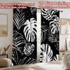 2D flat Photography Backdrop Tapestry Black and White Leaves 100% Polyester Festive Backdrops Use for Suitable for indoor
