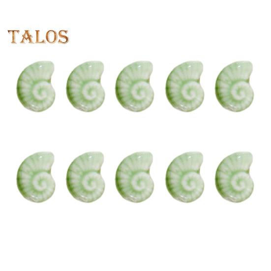 

10 шт. разбросанных бусин ручной работы в форме ракушки керамические летние бусины для изготовления ювелирных изделий браслетов ремесел светло-зеленый