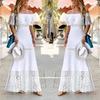 Temperament Slim Dress Summer New Style European and American Fashion off-Shoulder Stitching Lace Dress