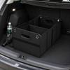 Car Cargo Container for Trunk Storage, 30L Foldable Fabric Bin with Recessed Side Handles for Grouping Loose Grocery and Travel Items, Black