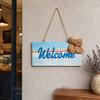 Yangyizhi Welcome Decorative Sign, Wooden Mediterranean Retro Style Wall Mounted Door Sign for Indoor Outdoor Use