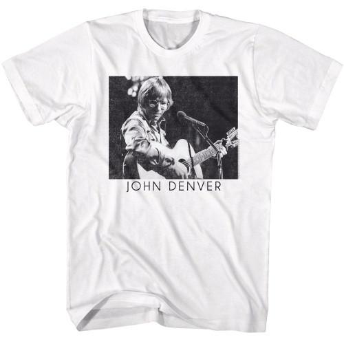 John Denver Playing Guitar BW White TShirt Unisex T-Shirt XXL