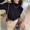 Fungus Edge Knitted Sweater Women's New Chic Top Semi-turtleneck Bottoming Shirt Women's Autumn and Winter Wear