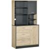Meuble de cuisine multifonction en bois autoportant, rangement, organisateur pour micro-ondes, armoire avec portes et tiroirs, meubles de salle à manger