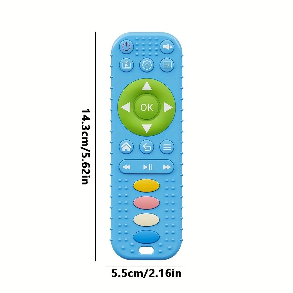 1pc Baby Remote Control Shaped Teether, Safe Silicone, Reduces Biting, Baby Teething Toy, Fun Chewing Teether Powder/Blue/Black