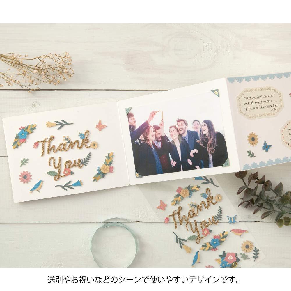 MIDORI Paper Craft Museum Title Sticker - Thank You Floral Pattern 82515006