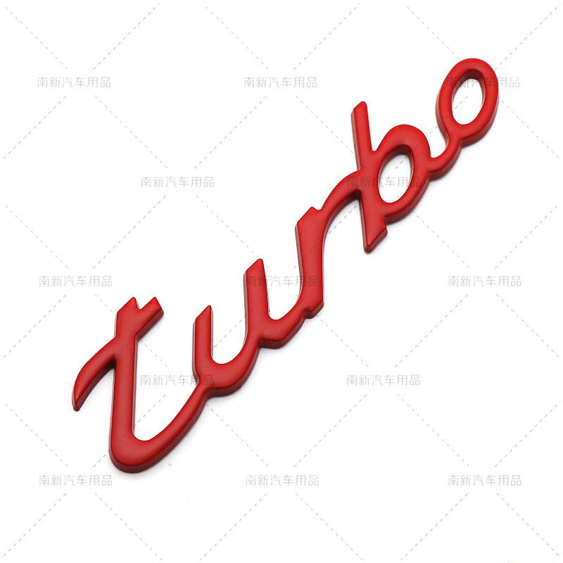 

3D Metal Turbo Letter Logo Emblem Badge Car Sticker Auto Rear Suitcase Stickers Decoration Accessories червоний