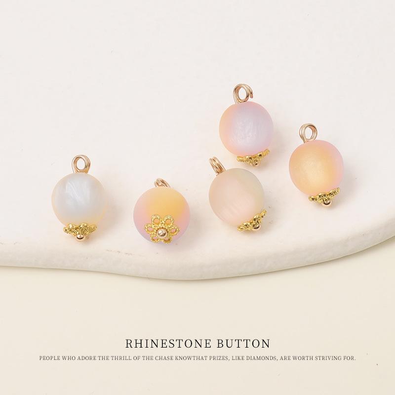 5pcs Flower Tray Gradually Change Color Buttons Chinese Style Tang Style Cheongsam Hanfu Button Shirt Cardigan Sweater Round Bead Buttons