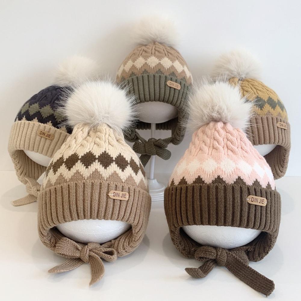 Latest High Quality 2-5 Year Baby Baby Knitted Hat Warm Thicken Kids Earmuffs Cap Windproof Knitted Woolen Hat Autumn Winter