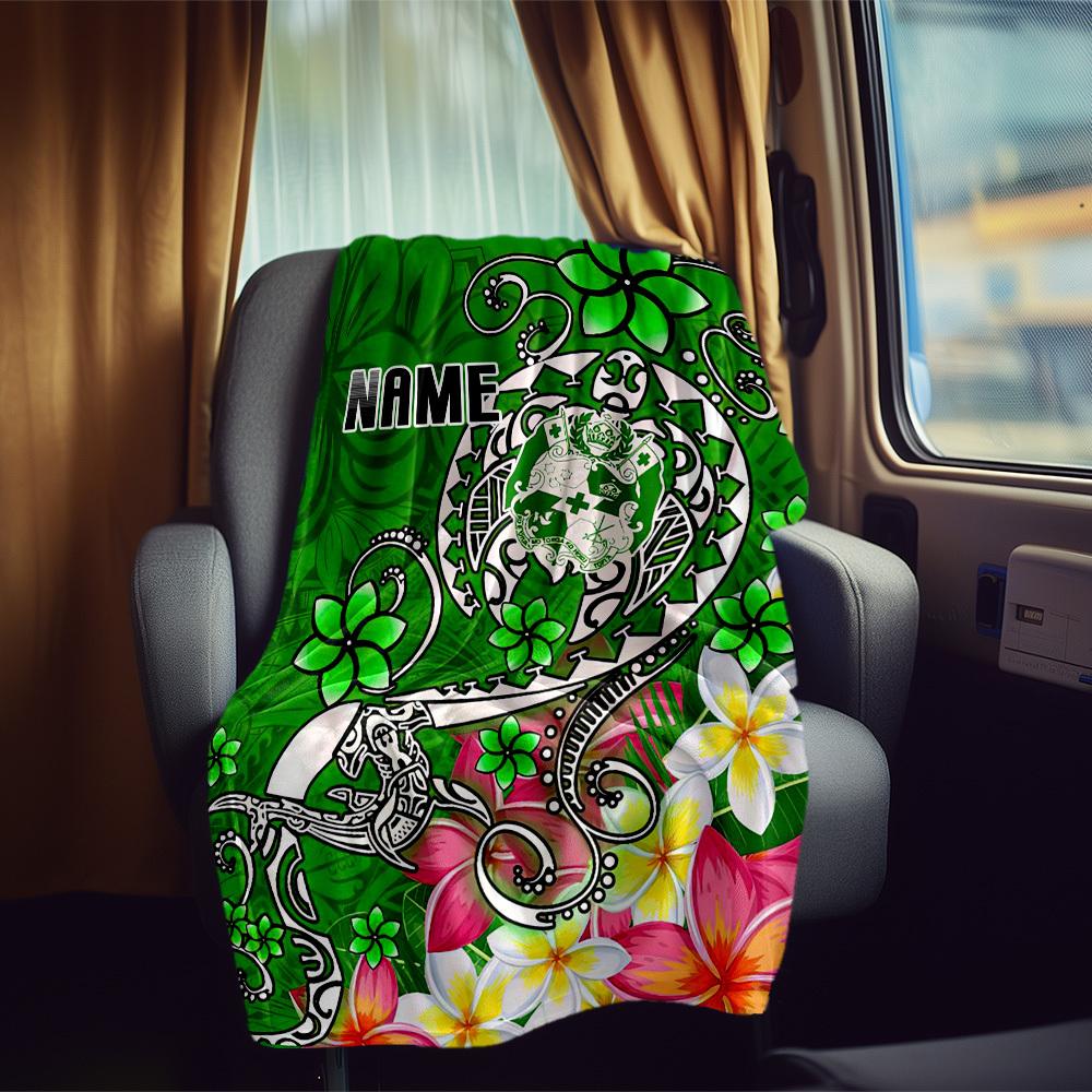 Tropical Floral Pattern Customize Your Name Rv Blanket Soft Lightweight All Season Multi Purpose Throw For Travel Camping Picnics Sofas Rvs Beds