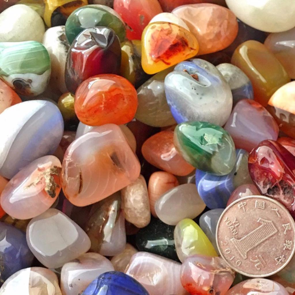 100g Neue 7-9mm Natürliche Bunte Achat Kies Kristall Stein Aquarium Dekoration