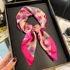 Scarf Women Silk Scarves Square Bandana Hijab Wrap Flower Designer Neckerchief Shawl Kerchief Hair Band Foulard Luxury