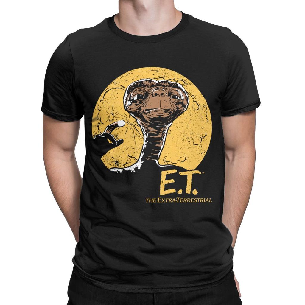 Et Moon Frame Men T Shirt Novelty Tees Short Sleeve Crewneck T-Shirts Pure Cotton Unique Clothes