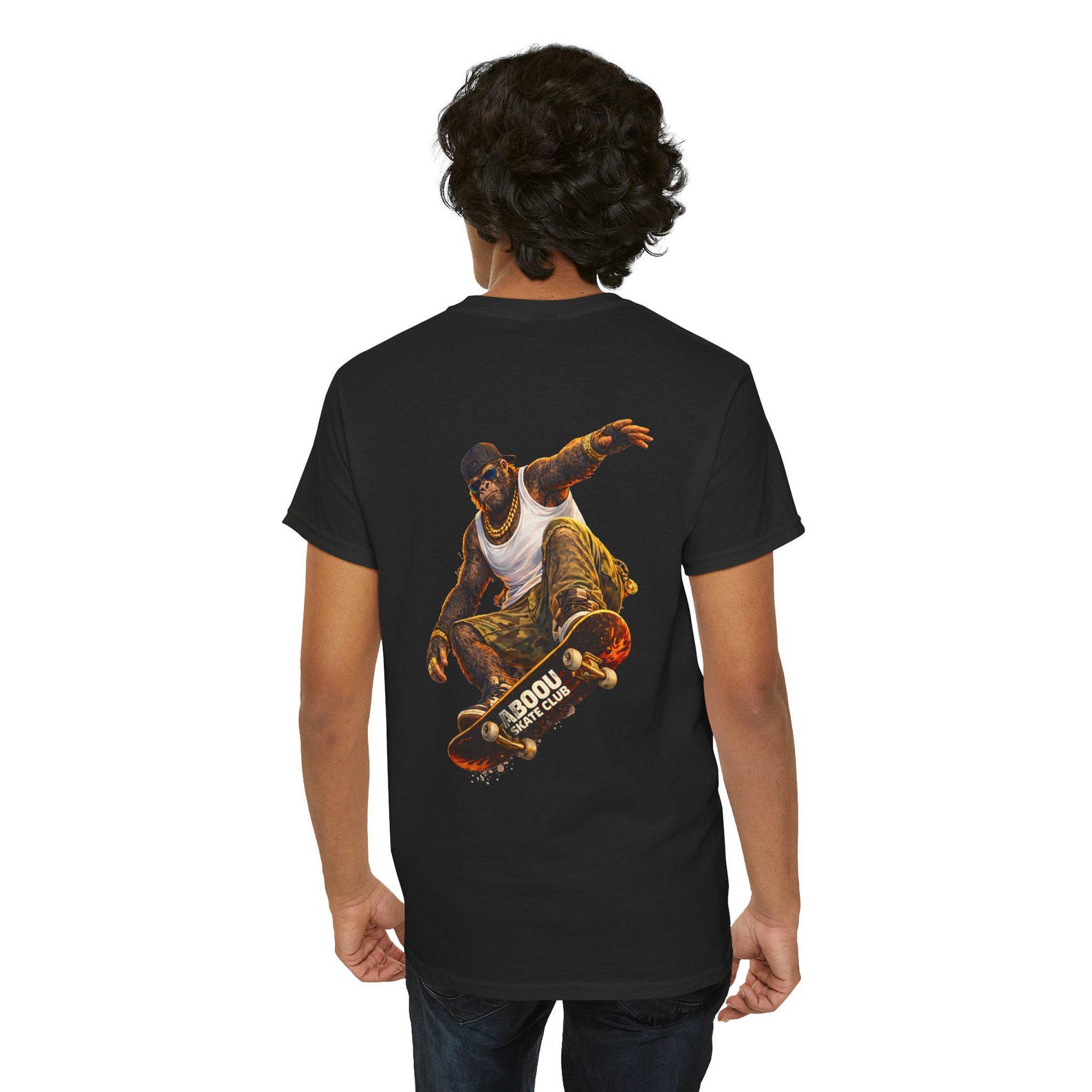ABOOU Skate Club Gorilla Street Skater Back Print T-Shirt 2XL