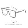 HBK Retro Simple Unisex Anti Blue Light Glasses Personalized Flat Double Bridge Frame Design Glasses Frame Ideal for Gifts