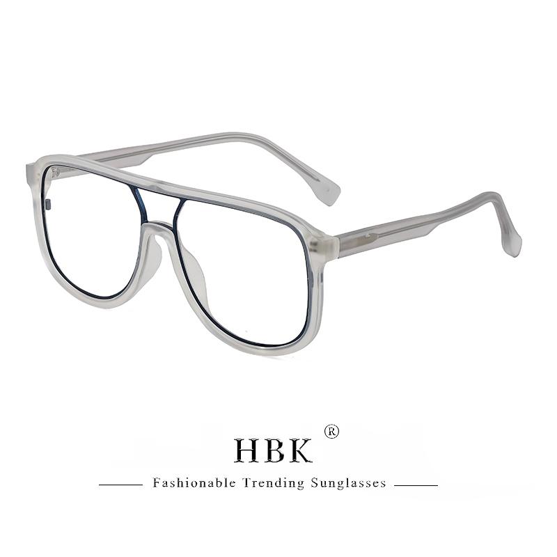 HBK Retro Simple Unisex Anti Blue Light Glasses Personalized Flat Double Bridge Frame Design Glasses Frame Ideal for Gifts