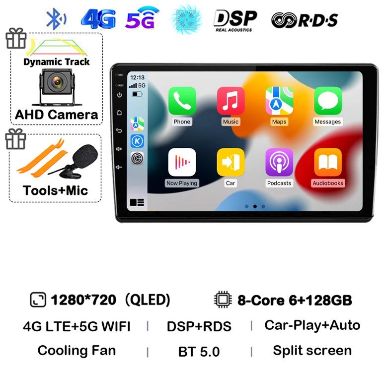 Android 14 Carplay Auto For Skoda Fabia 2 2007-2012 2013 2014 Car Radio GPS Stereo Multimedia Player Head Unit 2 Din WIFI+4G DSP