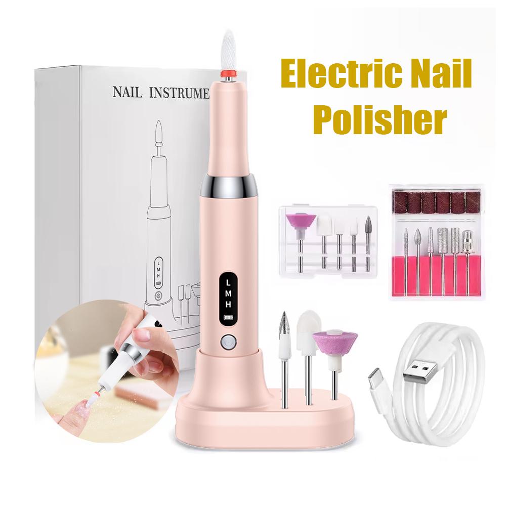Rechargeable Electric Nail Drill Machine for Gel Polish Grinding Polishing Dead Skin Removal Manicure
