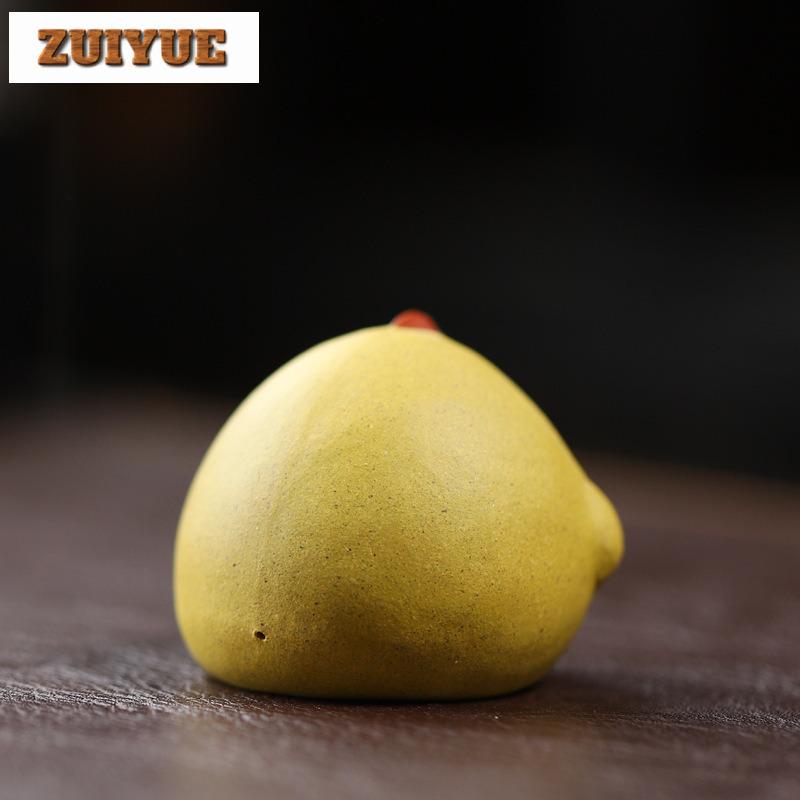 Yixing Zisha Cute and Cartoon Chicken Tea Pet Boutique Flowerpot Landscaping Tea Figurine Play Toys Tea Statue Ornaments Gift