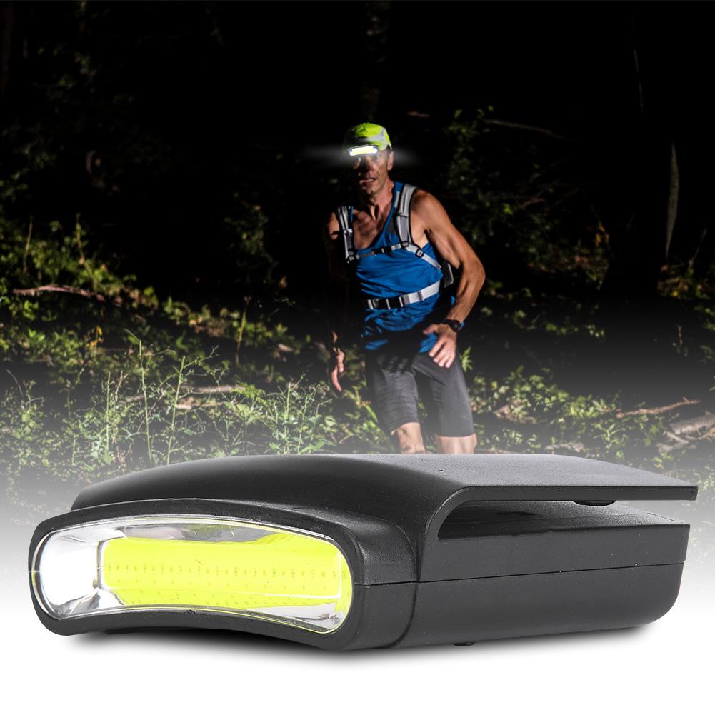 Plastic Portable COB LED Headlight Hat Clip Lamp Mini Outdoor Flash Light
