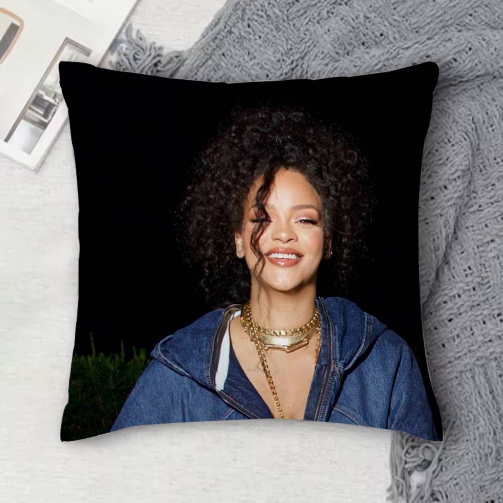 RRihanna Doublesided Printed Square Decorative Cushion Cover for Sofa Living Room Home Decor
