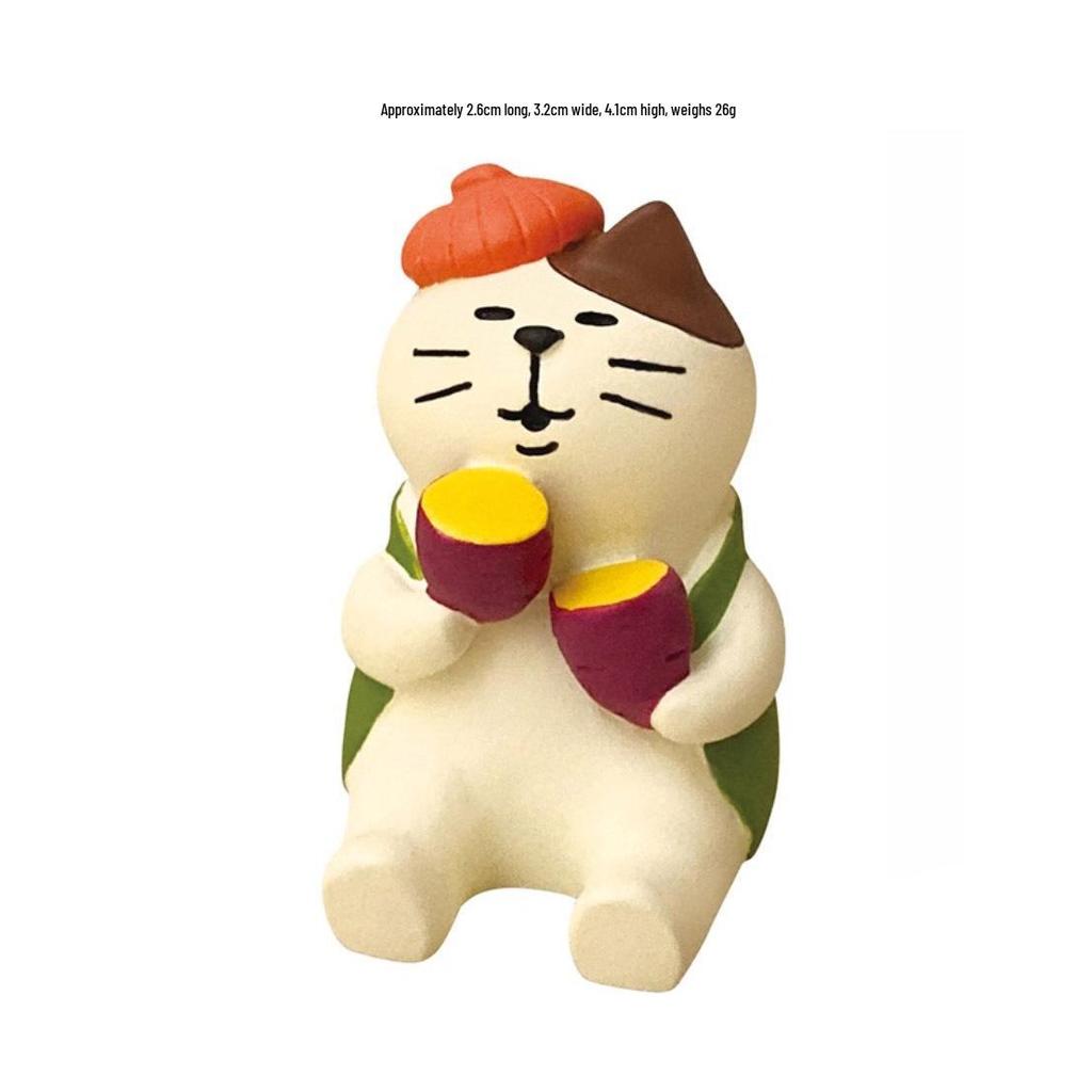 ZAKKA Autumn Harvest Resin Cat Figurine with Persimmon Tree - Trendy INS Blind Box Ornament