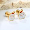 Santa Claus Stainless Steel Stud Earrings - Creative Christmas Design