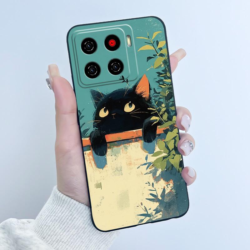 Cute Cartoon Case For ZTE Blade A56 Z2473 Nubia A56 Printing Shell For Blade A56 Pro Protective Cover Soft Silicone Black Casing