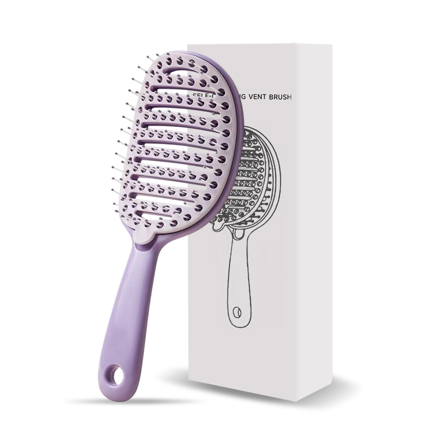 

Peel Brush - Peel Hair Brush, Self Cleaning Hair Brush With Peel Off Liner, Detangler Brush for Wet and Dry Hair, Free Detangling for All Hair Types, фіолетовий