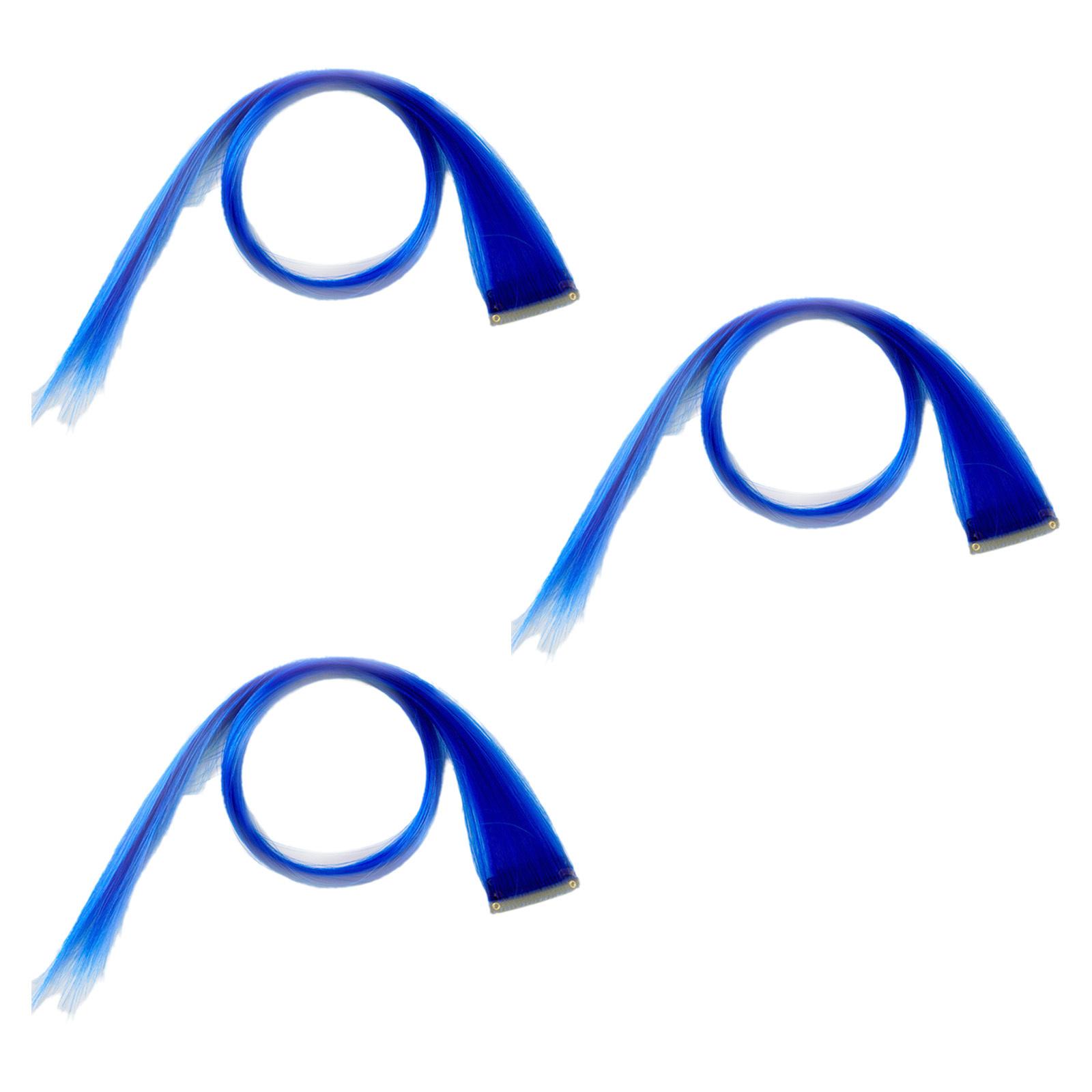 

Synthetic Hair Extensions for Women: 3-Pc Clip-In Colored Wig Highlights & Streaks One Size