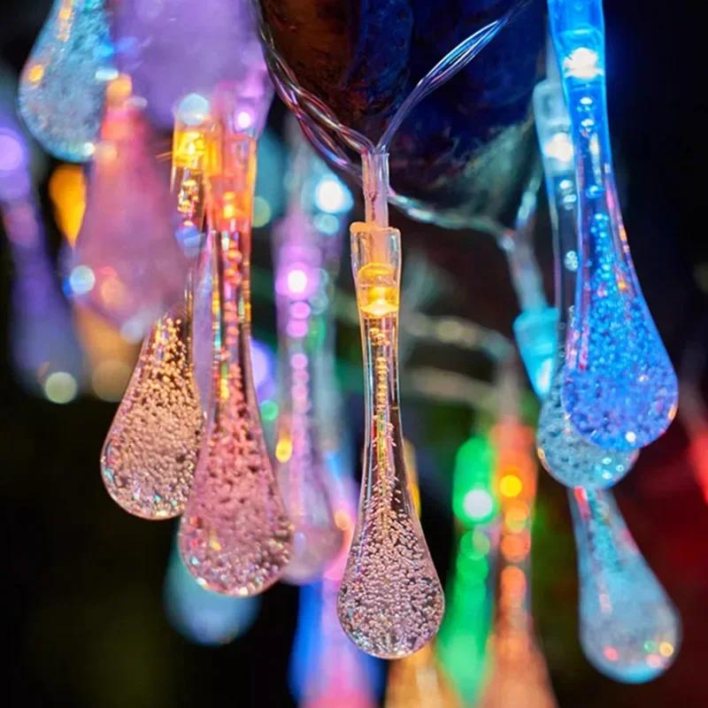 

Battery Powered Water Drop String Lights 1.5M-10M Fairy Lights for Indoor Christmas Bedroom Decorations LED Holiday Lighting 1.5m 10led-multicolor