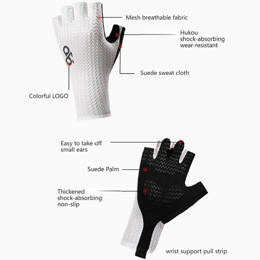 Sklisikre Racing Fingervotter Slitesterke Herre Fingerløse Hansker Motorsykkelhansker Dame Herre