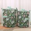Cotton Linen Print Laundry Basket Portable Foldable Home Laundry Storage Bag Large Hamper for Kids Toys Dirty Clothes Basket
