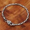 S925 Sterling Silver Jewelry Six-character Mantra King Kong Pestle Men and Women Personality Fashion Bamboo Thai Silver Bracelet