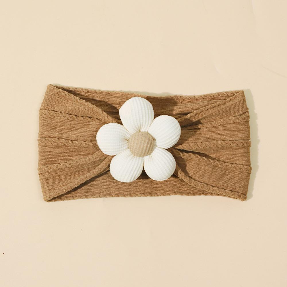Cute Flower Infant Baby Wide Headband Soft Stretchy Elastic Baby Girl Headscarf Nylon Newborn Head Wrap
