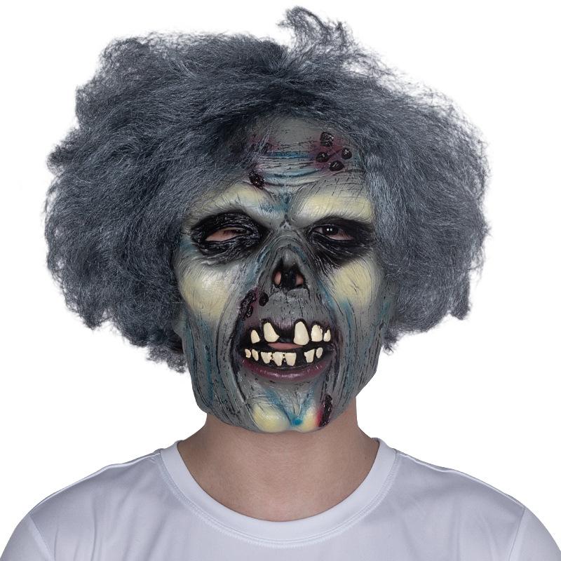 

Halloween Haunted House Escape Room Props Zombie Horror Latex Funny Ghost Face Clown Mask Party Green-faced zombie