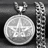 Tetragrammaton Hebrejský Je Pentagram Náhrdelník pro Muže Nerezová Ocel Křišťál Zlatá Barva Amulet Náhrdelníky Šperky Dárek NZZZ499