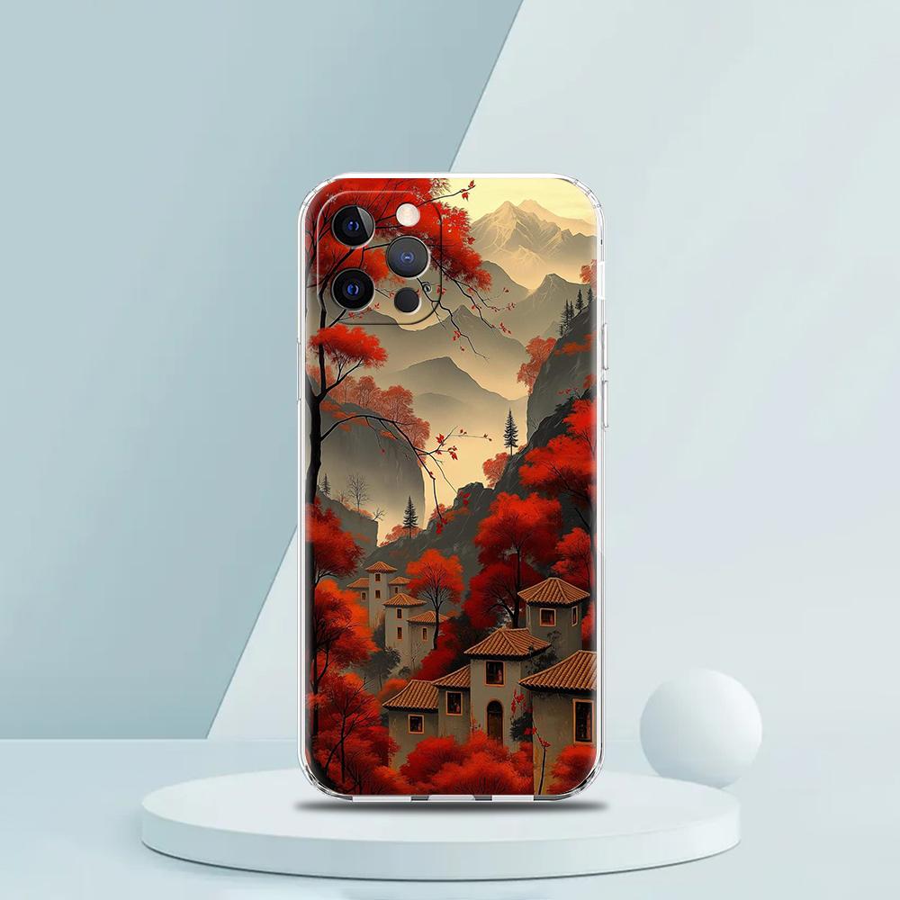 

Soft TPU Transparent Phone Case Cover for iPhone 16 15 14 13 12 11 Pro Max XR 8 7 Plus Shockproof Shell Abstract Flower Pattern for iPhone 16